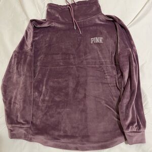 Pink Velour Oversized Pullover Cowl Neck Sweater Women’s Size XS